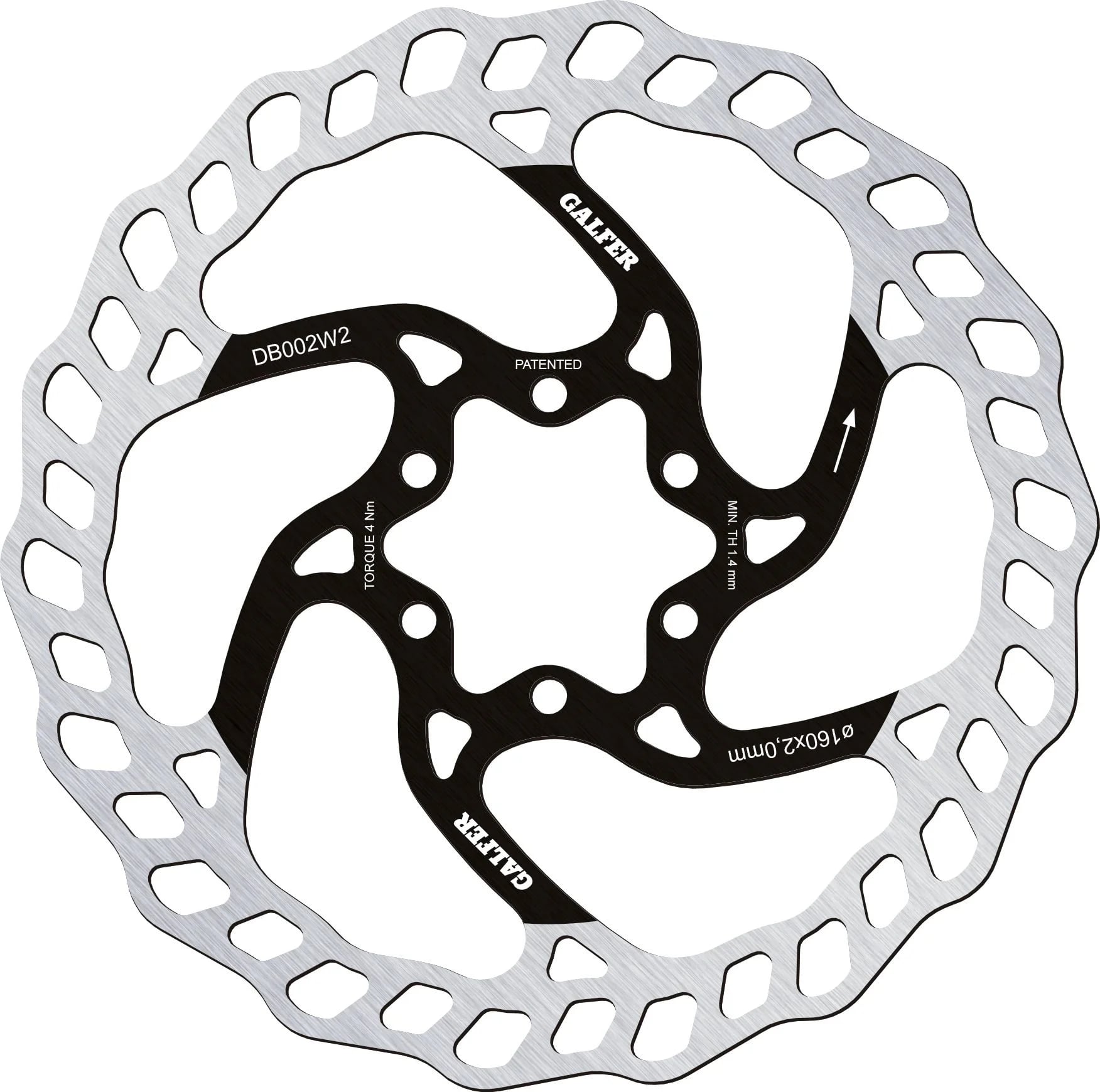 GALFER rotor DISC WAVE DB002W2 160mm, 6H